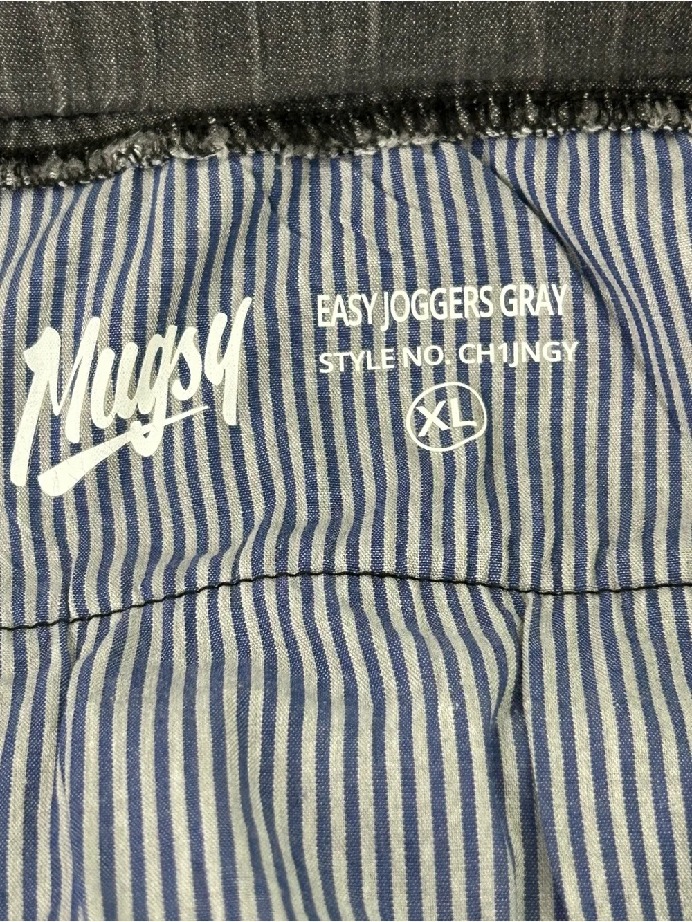 Mugsy Easy Joggers Mens XL Gray Lounge Casual Comfort Chambray Stretch Athletic